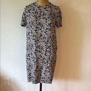 Cacharel sz 6 Floral Print midi length Women's Dress, back zip great condition